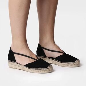 Toni Pons Black Suede & Jute Espadrilles w/ Elasticized Straps (EU 43/US 12-13)